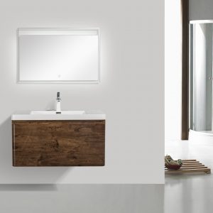 Meuble-lavabo simple Happy, 1 tiroir et lavabo blanc