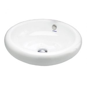 Vasque de salle de bain en céramique blanche de forme arrondie