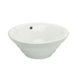 Vasque de salle de bain en céramique blanche, forme ronde, hauteur ajustable