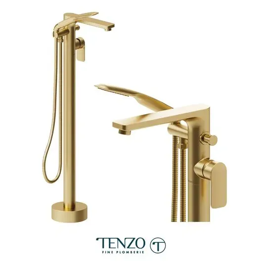 Robinet de bain sur pied Delano Noir Mat – Image 3