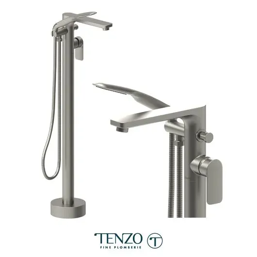 Robinet de bain sur pied Delano Noir Mat – Image 4