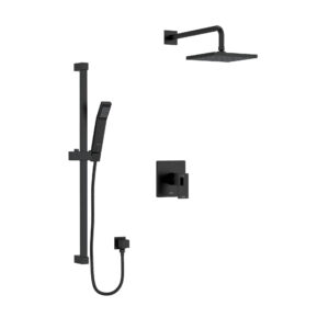 Kit de robinets de douche thermostatiques 2 voies, Collection Quadrik de Riobel Pro noir mat