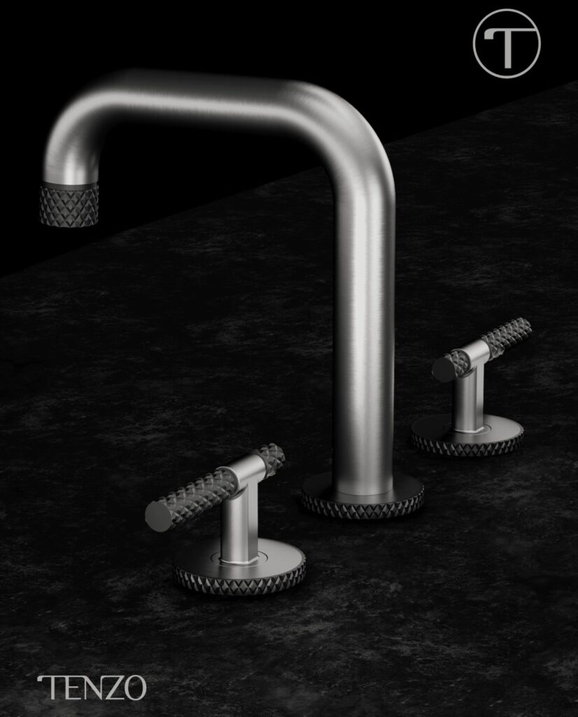 Robinet de salle de bain au fini nickel brossé, grande tendance 2026