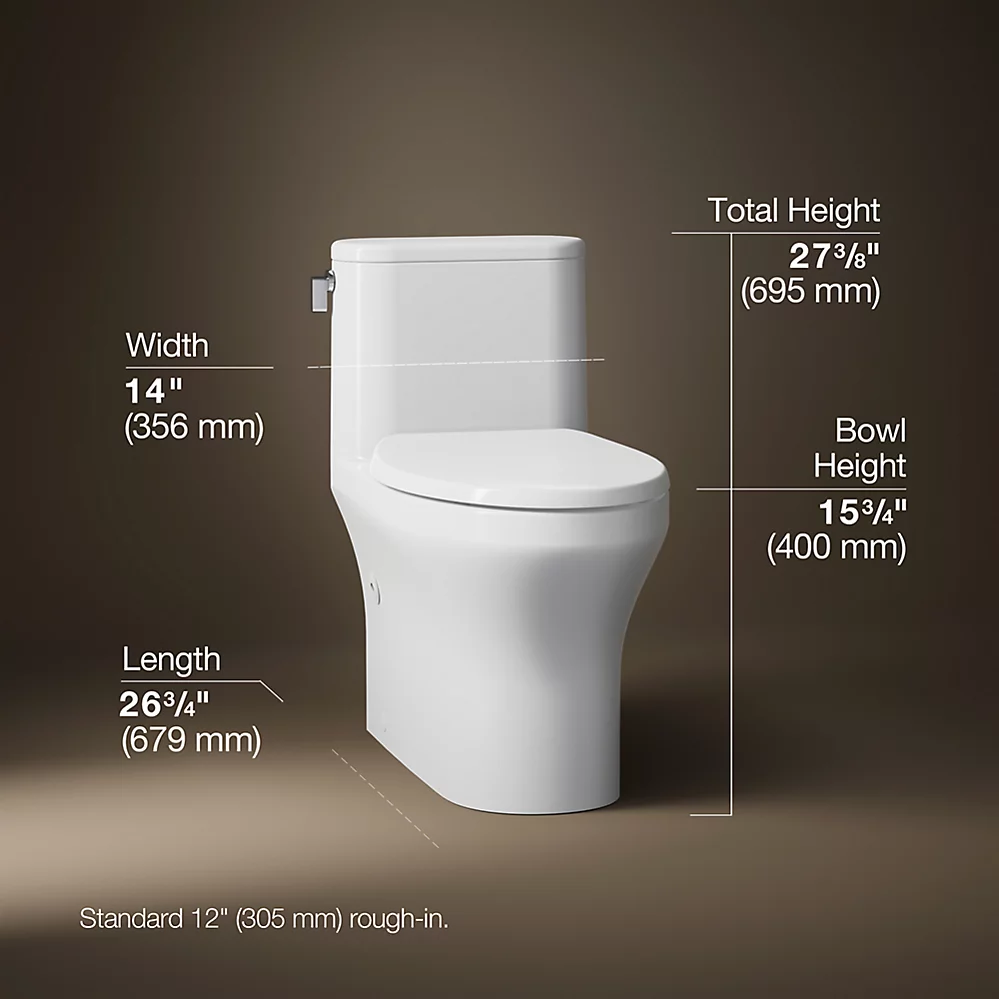 Toilette compacte allongée une-pièce Kohler Spacity – Image 2