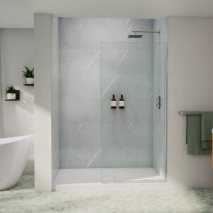 Écran de douche Reka 34 x 72 po – Verre clair 10 mm