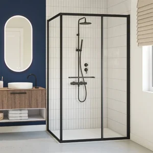 Porte de douche Fleurco CLOSIQ – 2 côtés, porte coulissante 36 x 48
