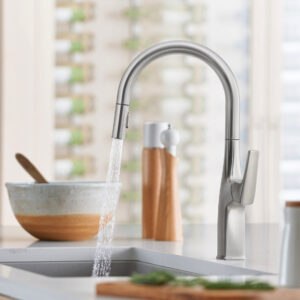 Robinet de cuisine Blanco RIVANA High Arc avec douchette rétractable