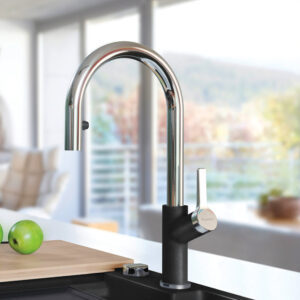 Robinet de cuisine Blanco URBENA avec douchette rétractable