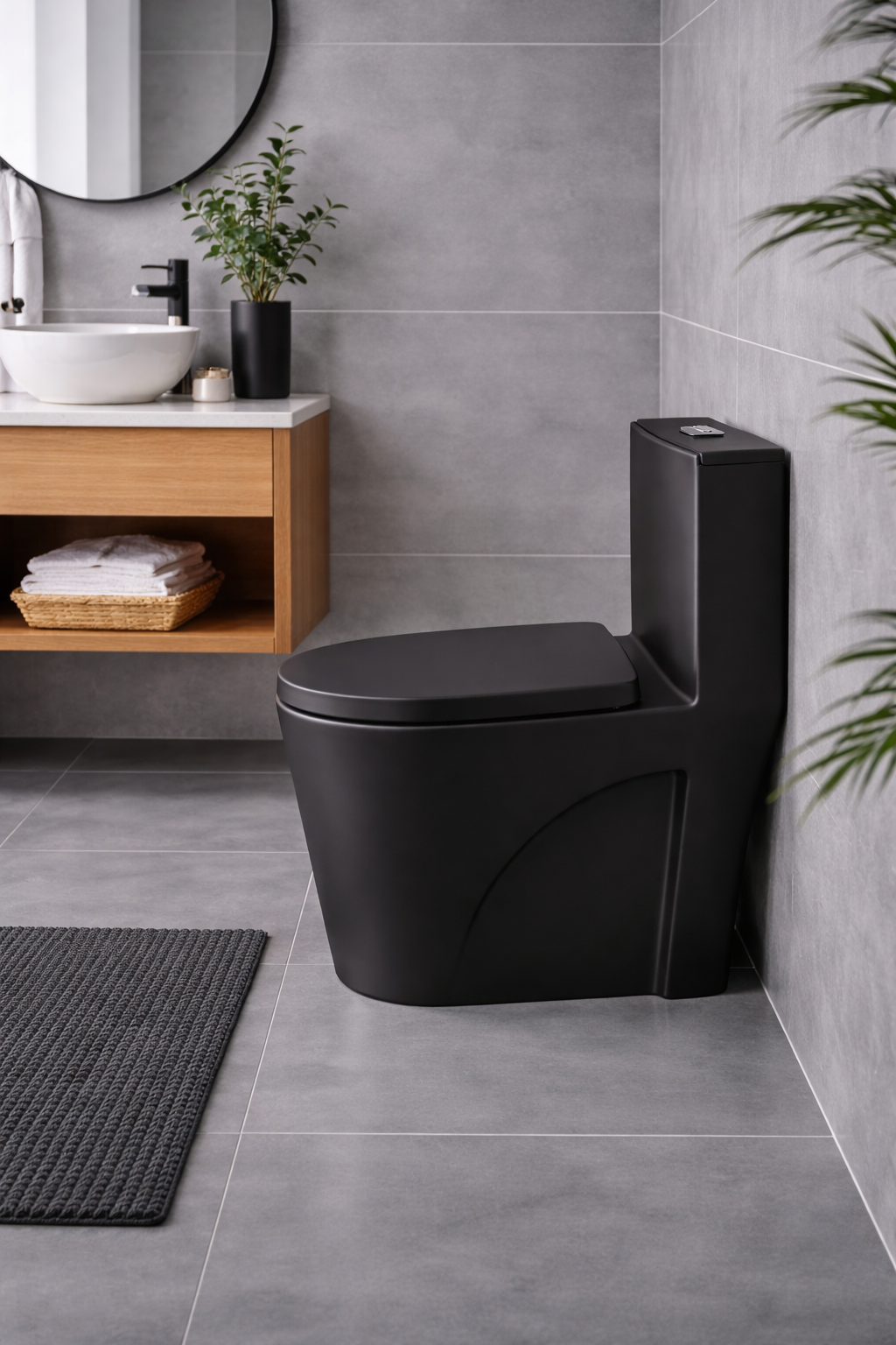 Toilette monopièce Kollezi O JAZZ - Noir mat