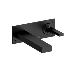 Robinet de lavabo mural Riobel QUADRIK noir mat