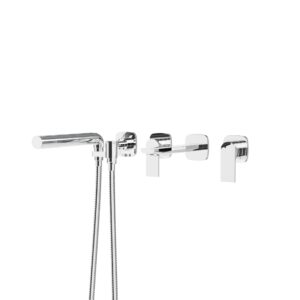 Robinet de bain mural TMR avec douchette Aquabrass